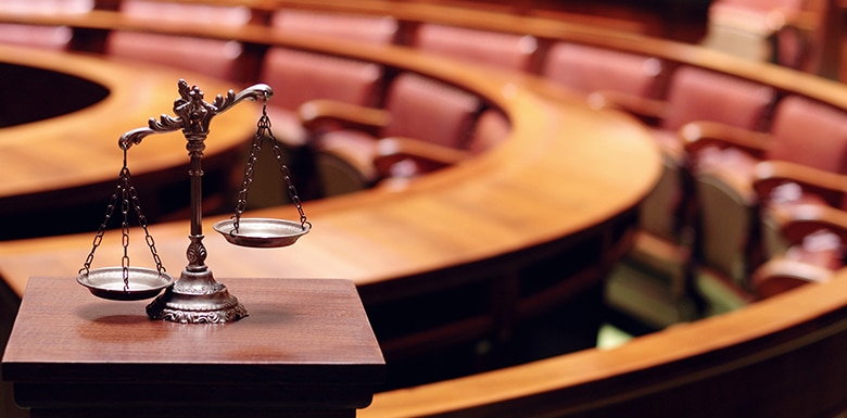 Jury chairs in courtroom image